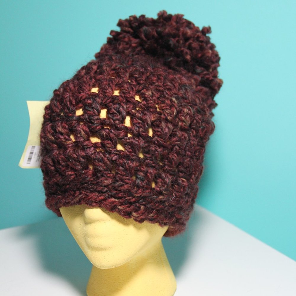 Slouchy Pom Beanie - Handmade